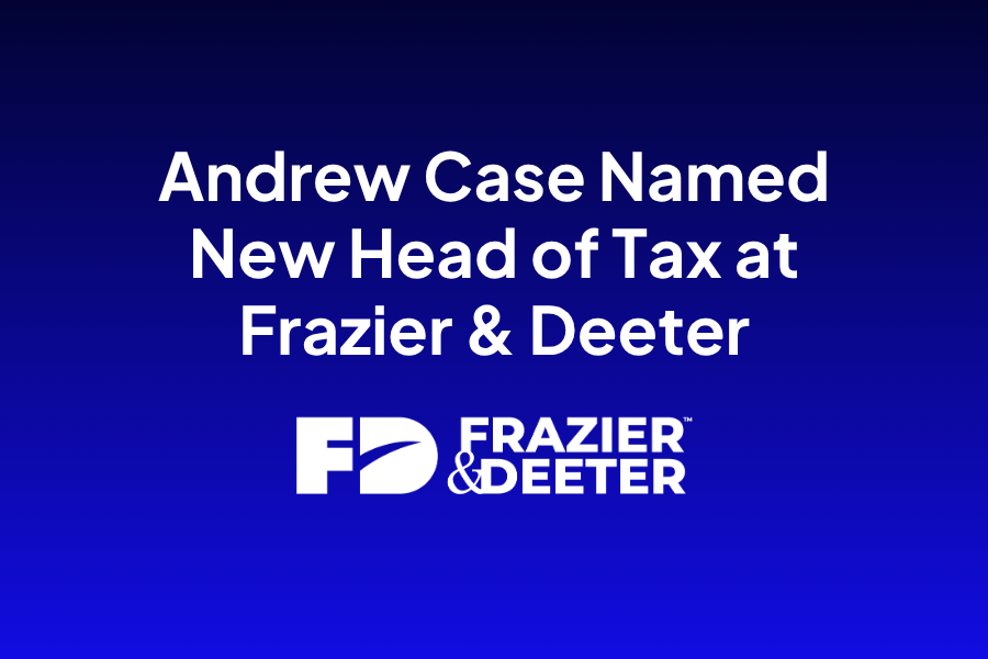 Andrew Case Named New Head of Tax at Frazier & Deeter